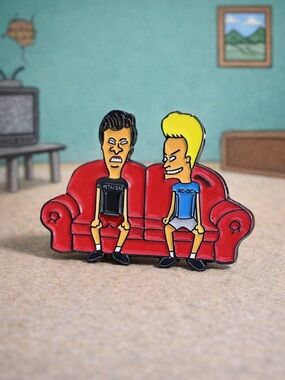 Beavis and Butt-Head Enamel Pin 90s Cartoon Brooch Funny Nostalgia Gift